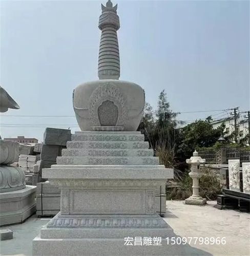 定做青石六角石塔雕塑大型石雕佛塔适用于园林寺庙山顶户外摆件品